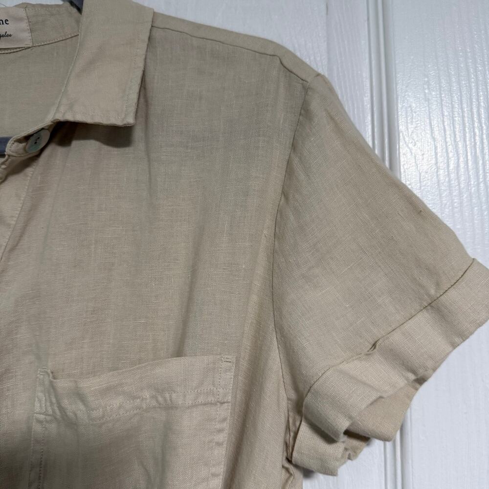 Anthropologie Cloth & Stone Women's Linen Utility Romper Size Large - Picture 6 of 12